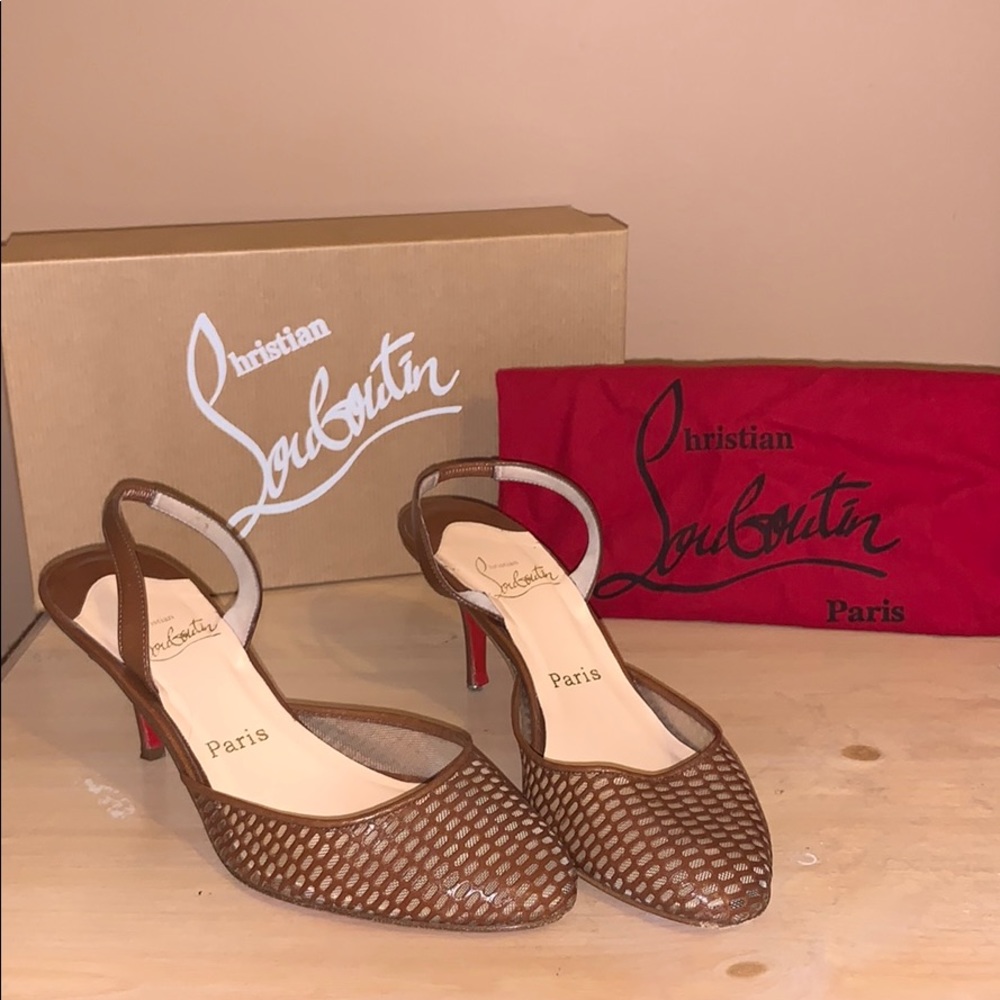 Christian Louboutin Quadrillette brown heel